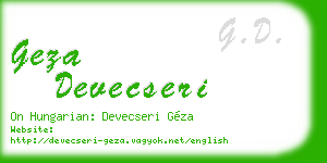 geza devecseri business card