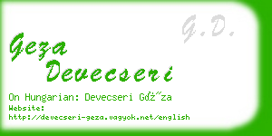 geza devecseri business card